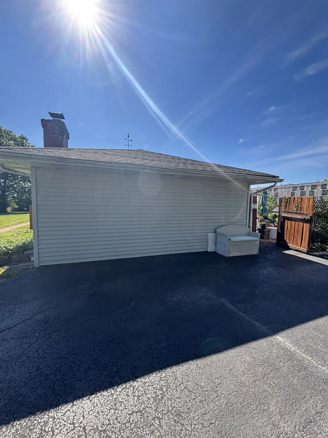 Garage exterior before replacement