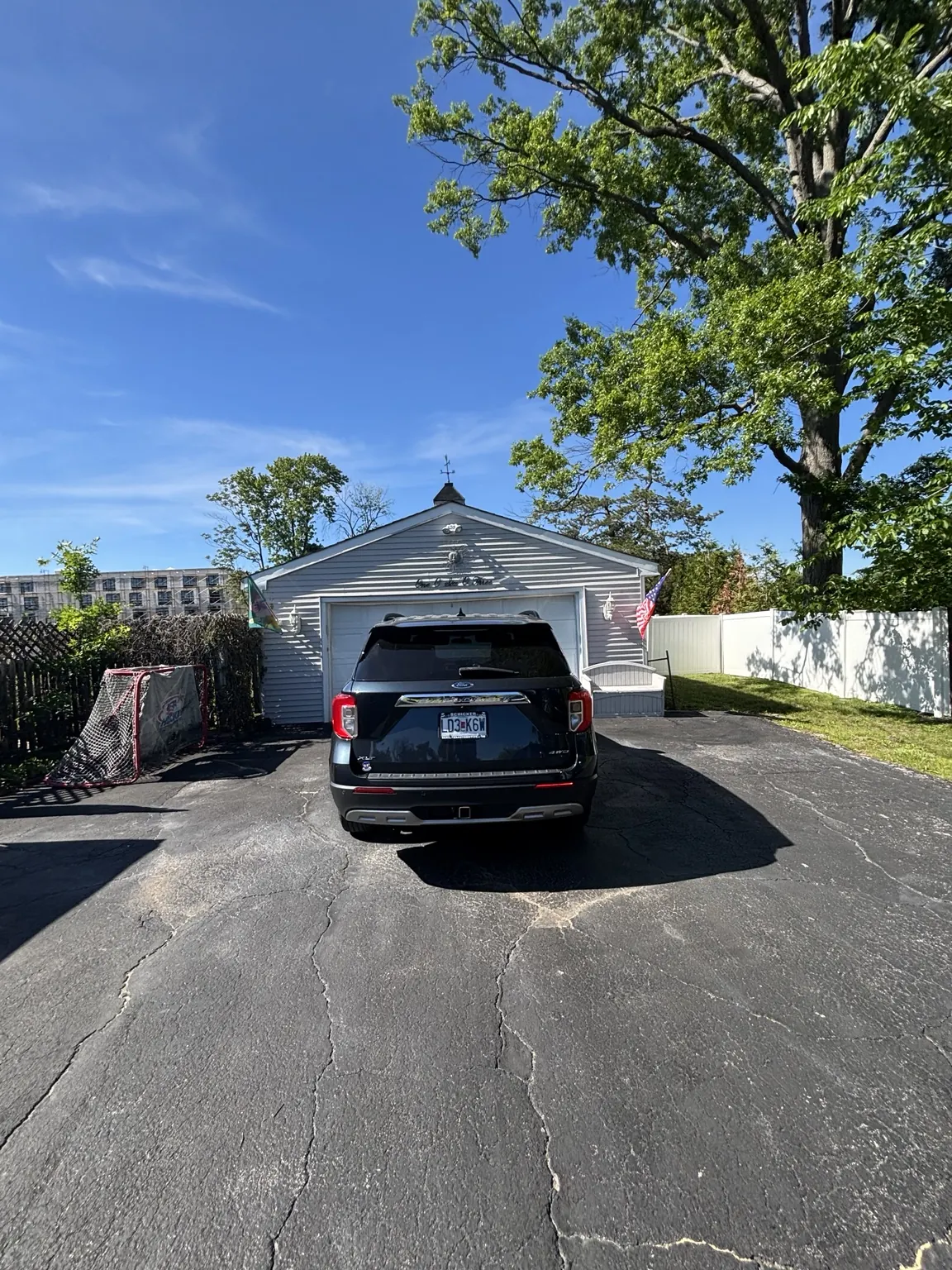 Existing gutters along the driveway elevation