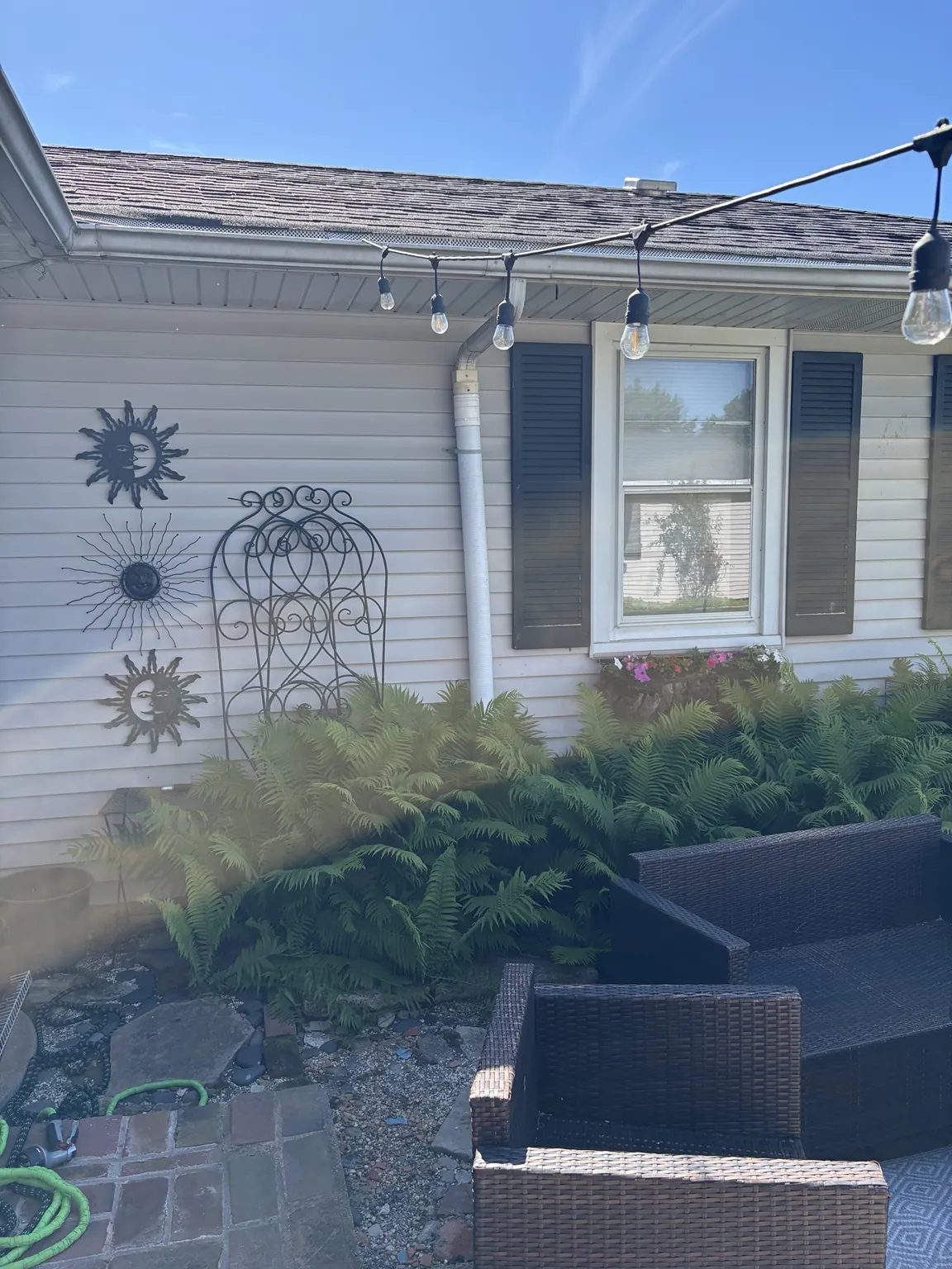 Existing gutter run near a window