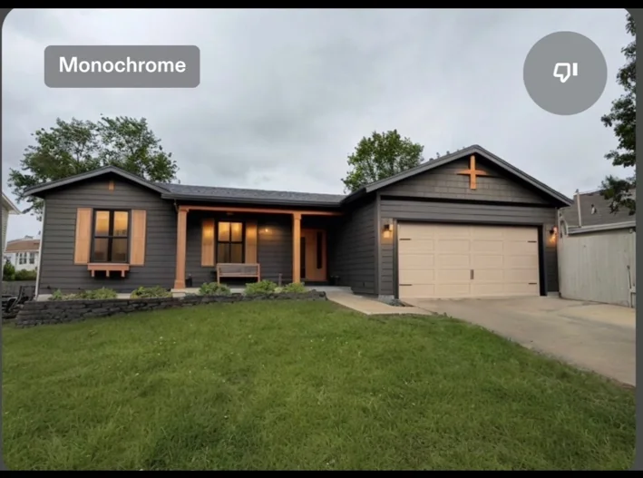 Dark exterior with warm architectural lighting