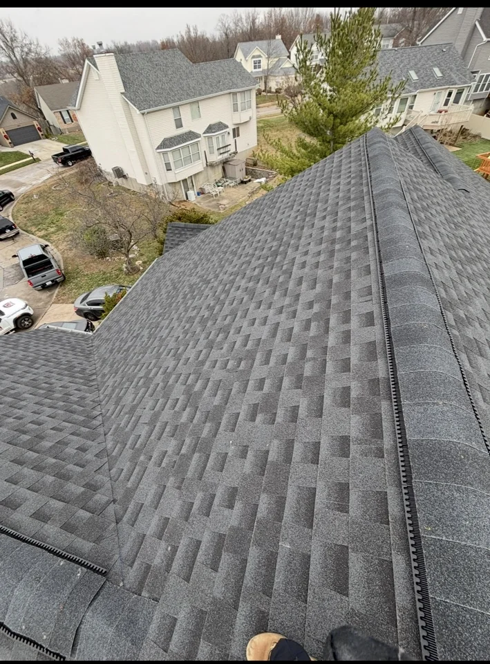 Architectural shingle roof and ridge details