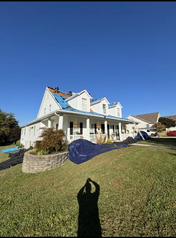 Residential roof work in progress